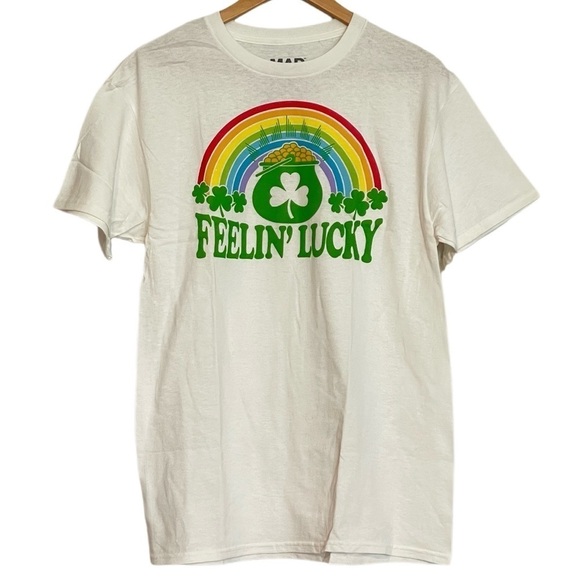 Mad Engine St Patrick's Day Feelin' Lucky Rainbow T-Shirt - Picture 1 of 5